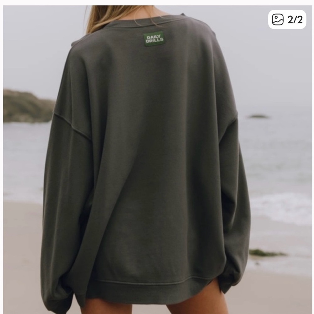 Daily Drills Oversized Gray Crewneck - Picture 2 of 5
